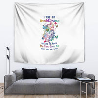 I Try To Avoid Drama Sugar Skull Colorful Tapestry - Wonder Print Shop