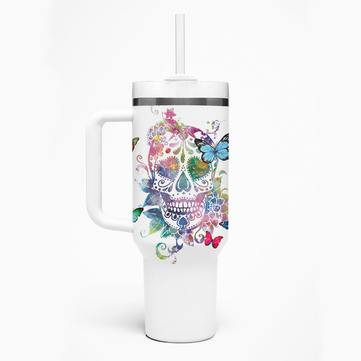 I Try To Avoid Drama Sugar Skull Colorful Tumbler With Handle - Wonder Print Shop