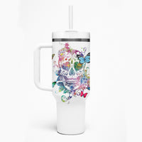I Try To Avoid Drama Sugar Skull Colorful Tumbler With Handle - Wonder Print Shop