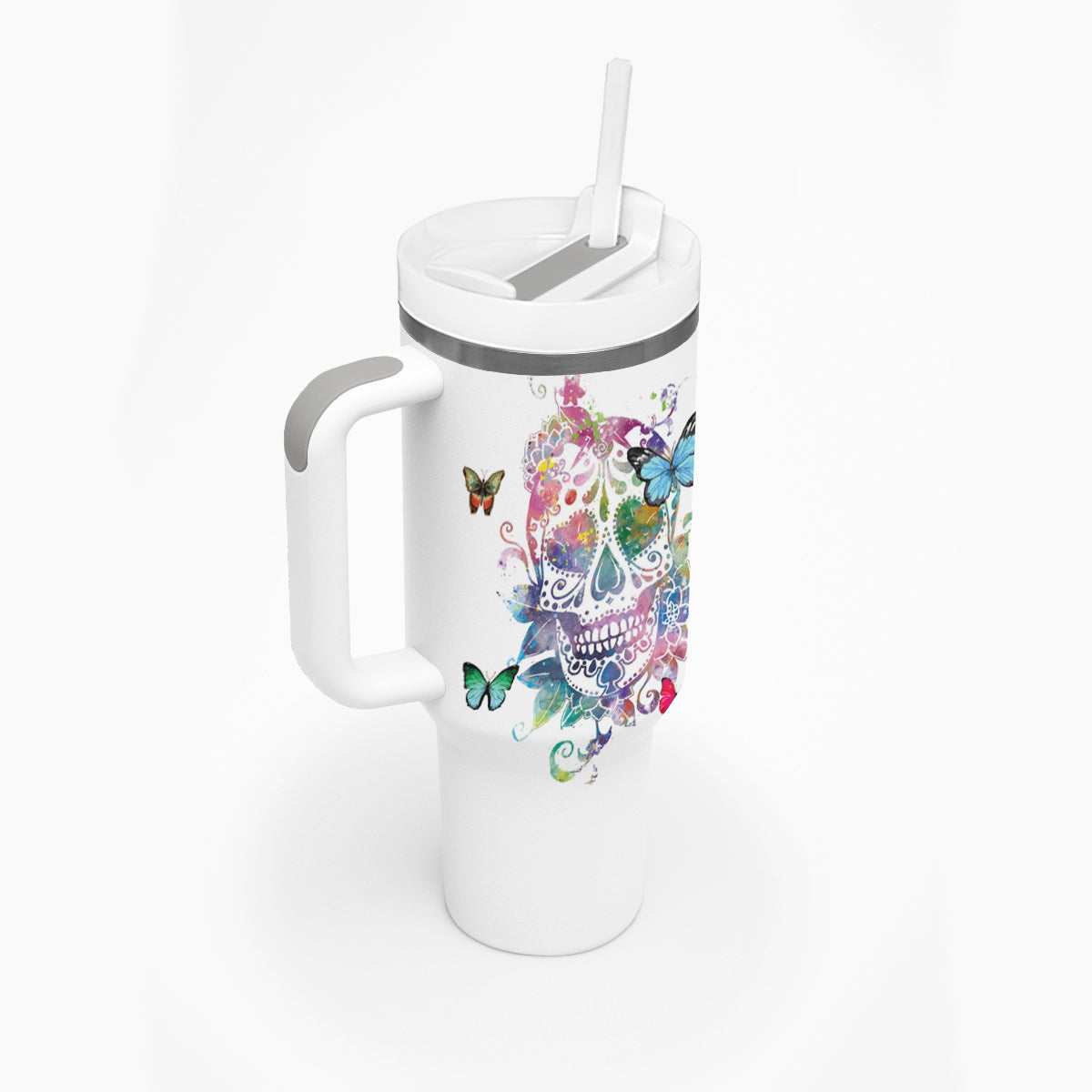 I Try To Avoid Drama Sugar Skull Colorful Tumbler With Handle - Wonder Print Shop