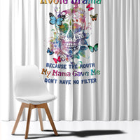 I Try To Avoid Drama Sugar Skull Colorful Window Curtain - Wonder Print Shop
