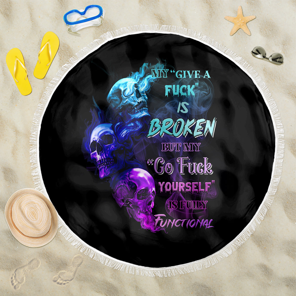 My Give A F Is Broken All Beach Blanket - Wonder Print Shop