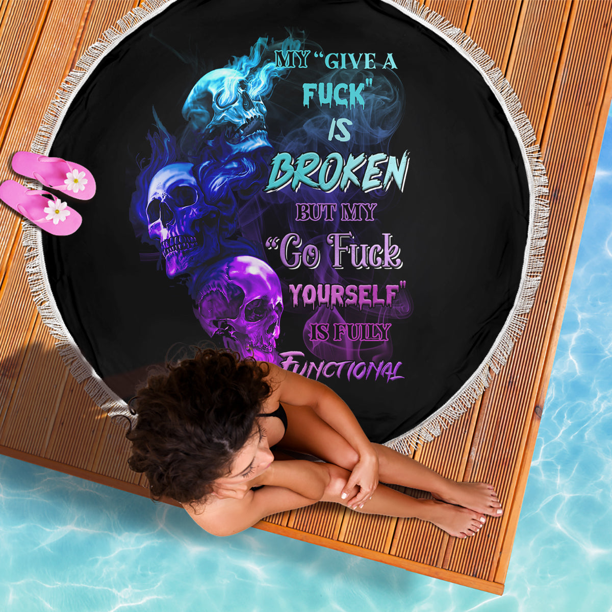 My Give A F Is Broken All Beach Blanket - Wonder Print Shop