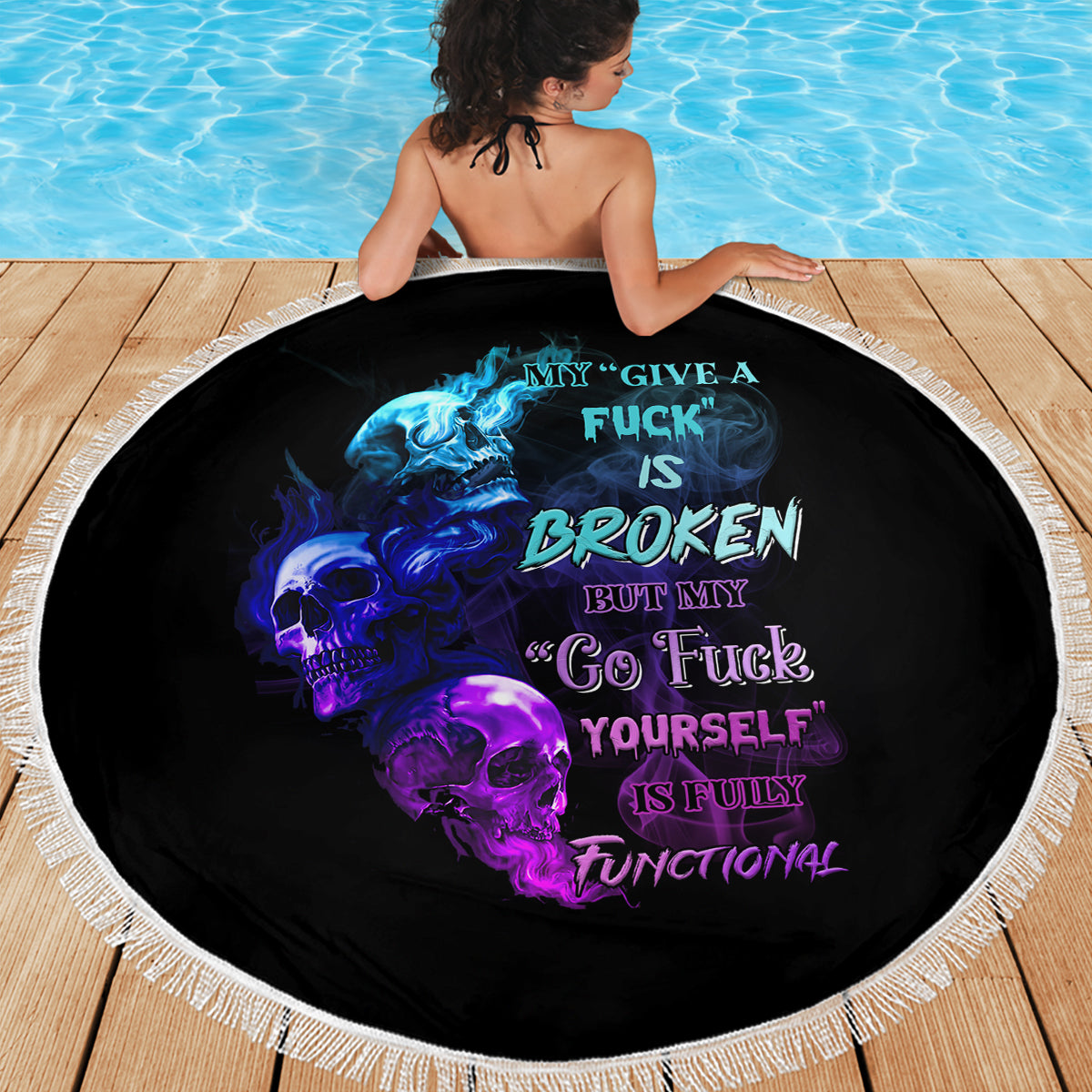 My Give A F Is Broken All Beach Blanket - Wonder Print Shop