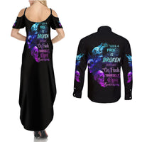My Give A F Is Broken All Couples Matching Summer Maxi Dress and Long Sleeve Button Shirt - Wonder Print Shop