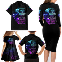 My Give A F Is Broken All Family Matching Long Sleeve Bodycon Dress and Hawaiian Shirt - Wonder Print Shop