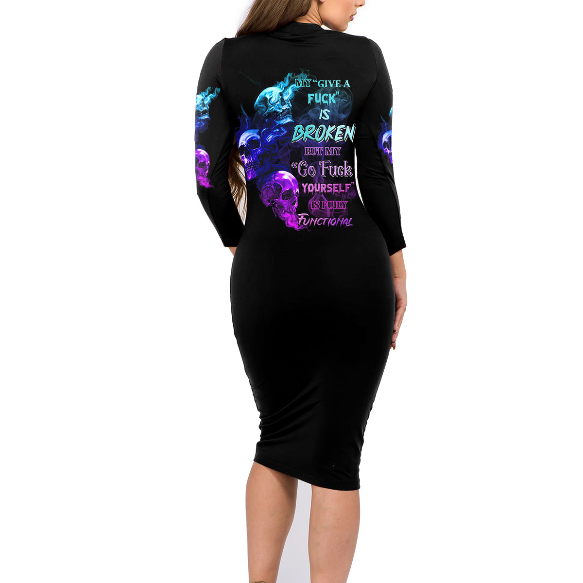My Give A F Is Broken All Family Matching Long Sleeve Bodycon Dress and Hawaiian Shirt - Wonder Print Shop