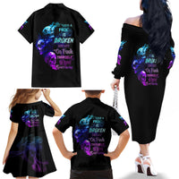 My Give A F Is Broken All Family Matching Off Shoulder Long Sleeve Dress and Hawaiian Shirt - Wonder Print Shop