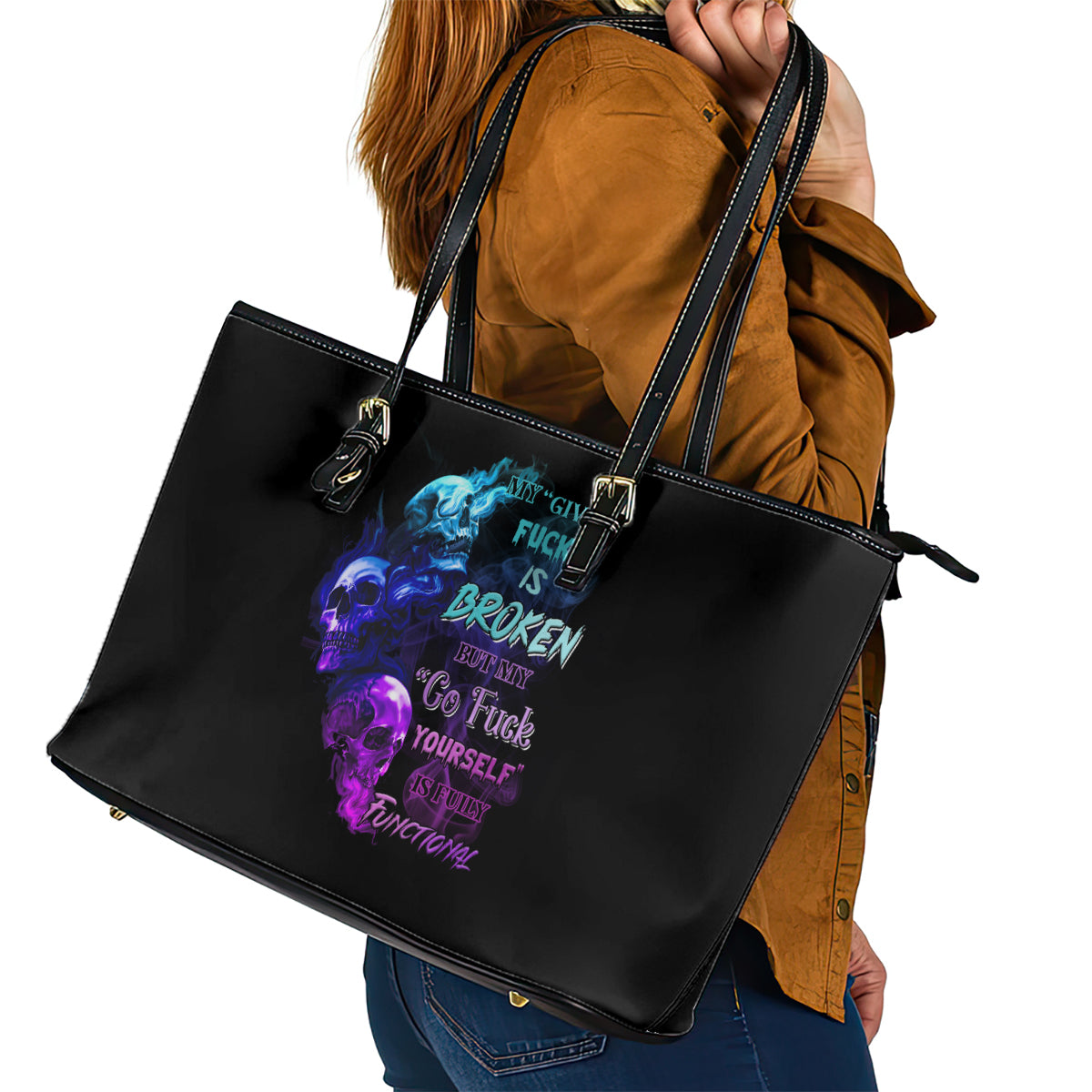 My Give A F Is Broken All Leather Tote Bag - Wonder Print Shop