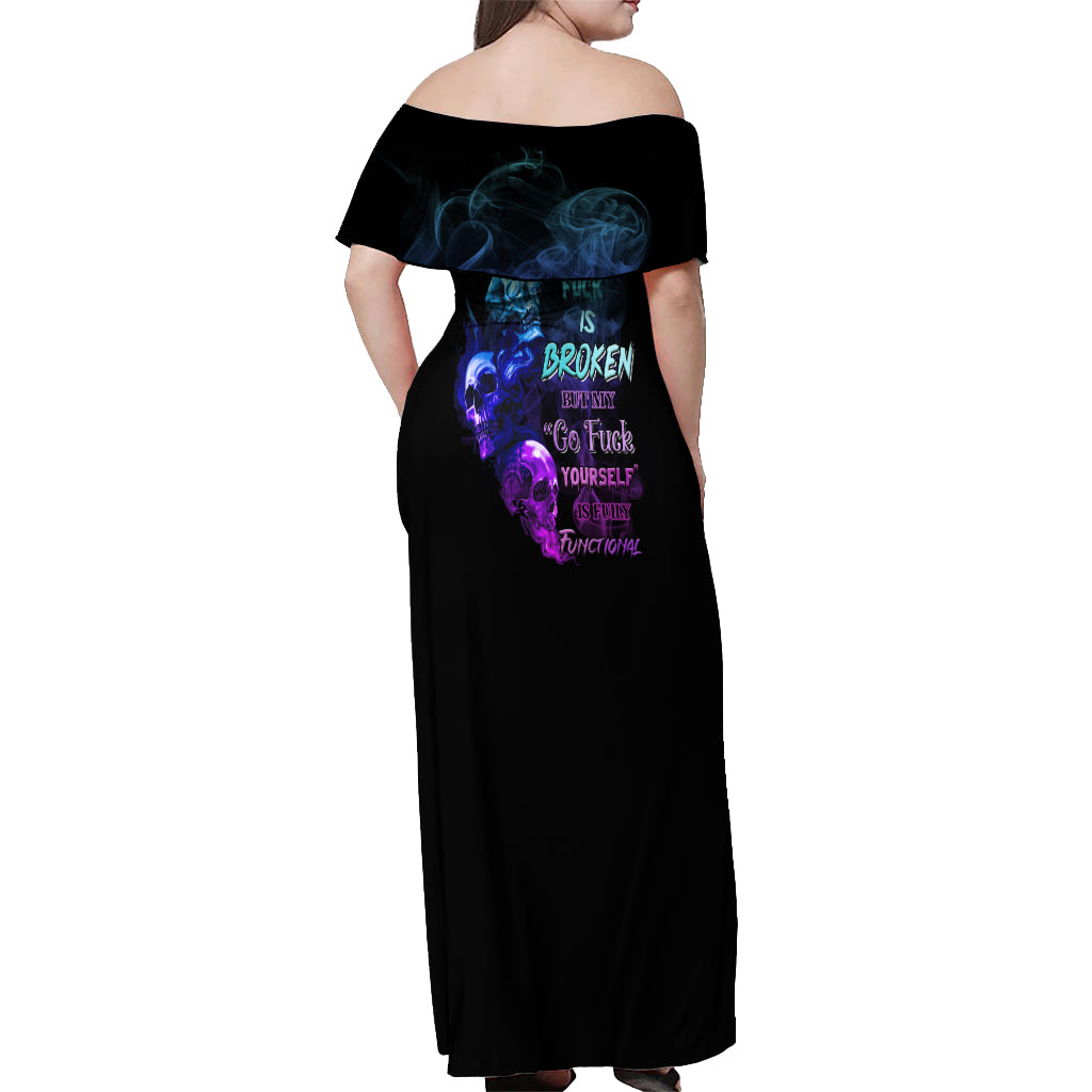 My Give A F Is Broken All Off Shoulder Maxi Dress - Wonder Print Shop
