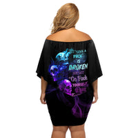 My Give A F Is Broken All Off Shoulder Short Dress - Wonder Print Shop