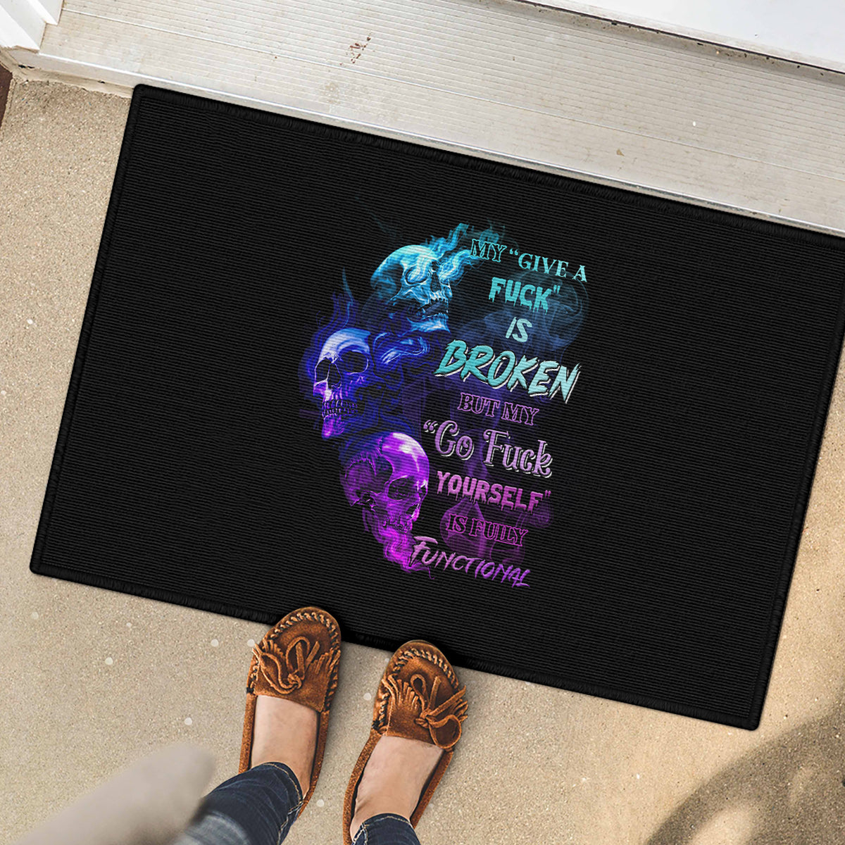 My Give A F Is Broken All Rubber Doormat - Wonder Print Shop