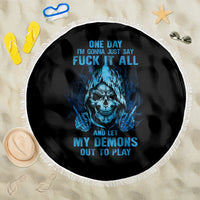 My Demons Out To Play Skull Beach Blanket - Wonder Print Shop