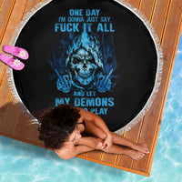 My Demons Out To Play Skull Beach Blanket - Wonder Print Shop