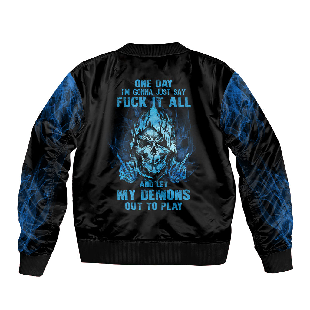 My Demons Out To Play Skull Bomber Jacket - Wonder Print Shop