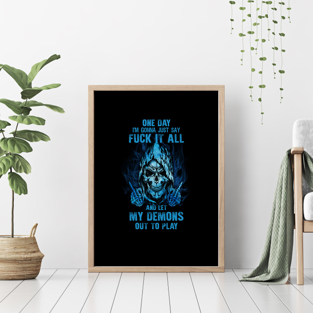 My Demons Out To Play Skull Canvas Wall Art - Wonder Print Shop