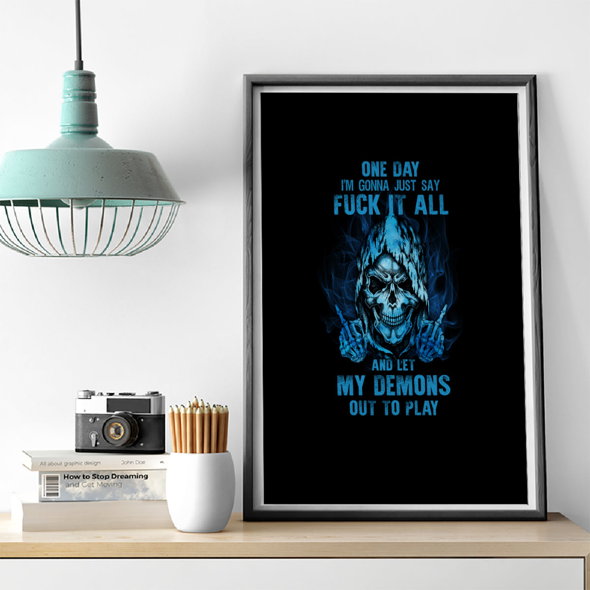 My Demons Out To Play Skull Canvas Wall Art - Wonder Print Shop