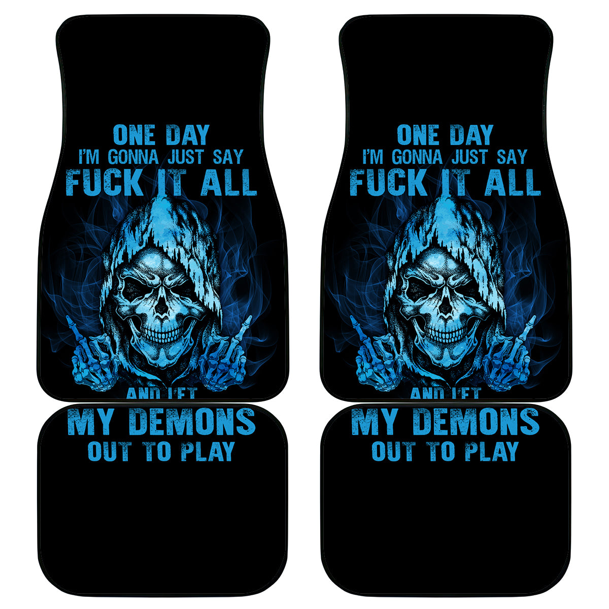 My Demons Out To Play Skull Car Mats - Wonder Print Shop