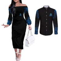my-demons-out-to-play-skull-couples-matching-off-the-shoulder-long-sleeve-dress-and-long-sleeve-button-shirt