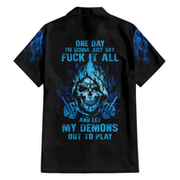 My Demons Out To Play Skull Family Matching Off Shoulder Short Dress and Hawaiian Shirt - Wonder Print Shop