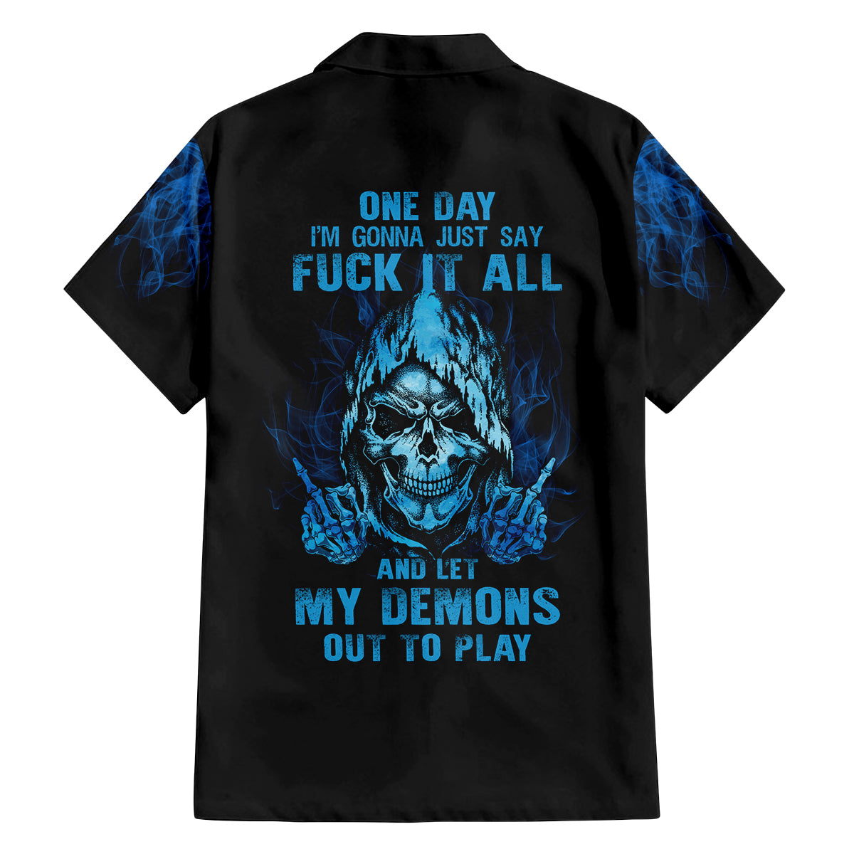 My Demons Out To Play Skull Family Matching Tank Maxi Dress and Hawaiian Shirt - Wonder Print Shop