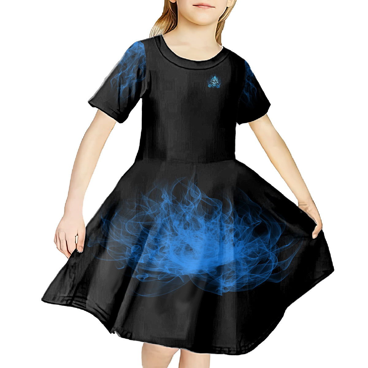 My Demons Out To Play Skull Kid Short Sleeve Dress - Wonder Print Shop