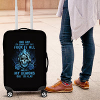My Demons Out To Play Skull Luggage Cover - Wonder Print Shop