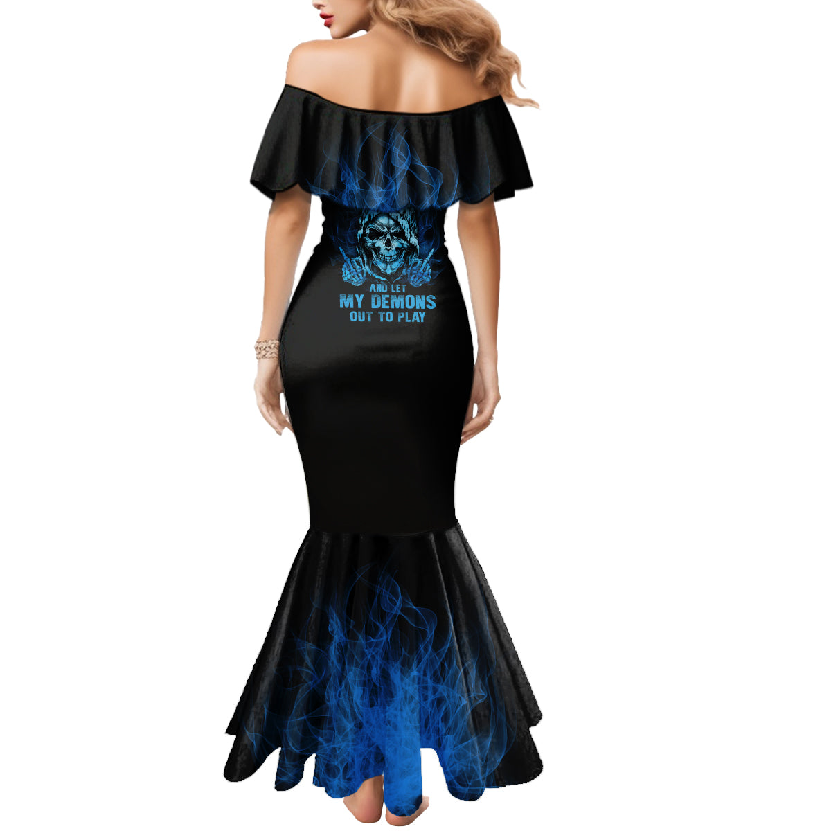 My Demons Out To Play Skull Mermaid Dress - Wonder Print Shop