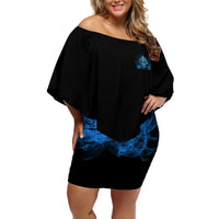 My Demons Out To Play Skull Off Shoulder Short Dress - Wonder Print Shop
