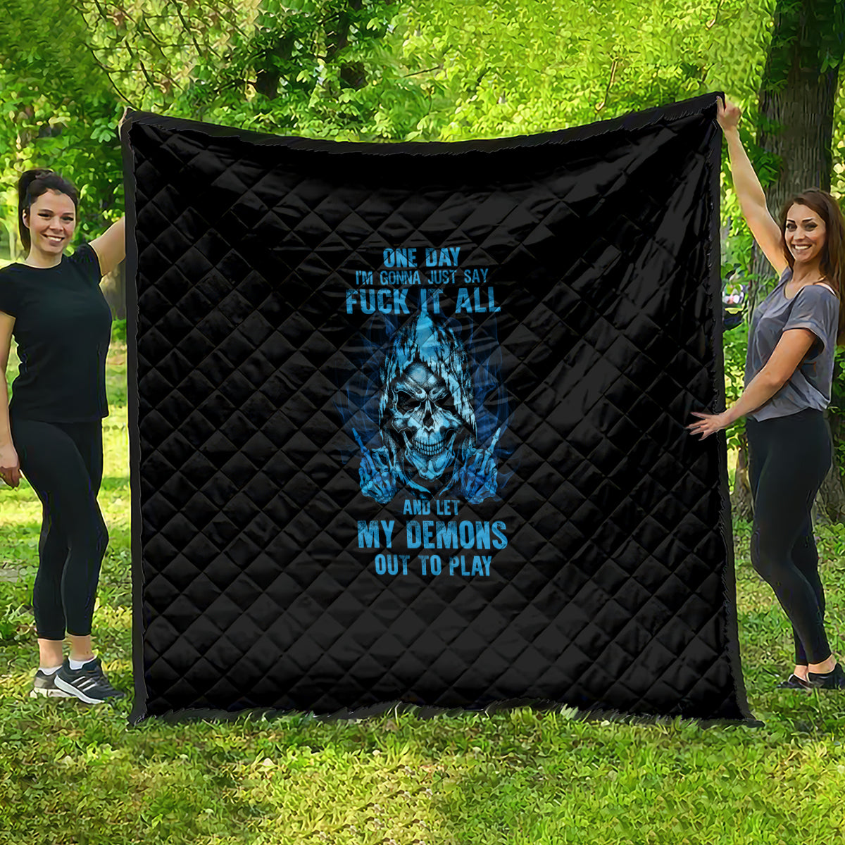 My Demons Out To Play Skull Quilt - Wonder Print Shop
