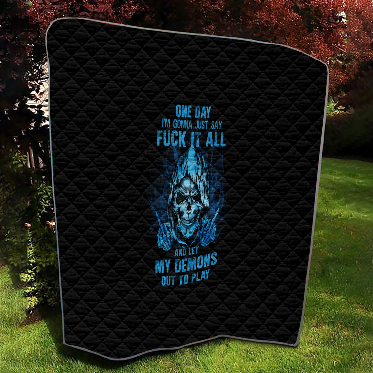 My Demons Out To Play Skull Quilt - Wonder Print Shop