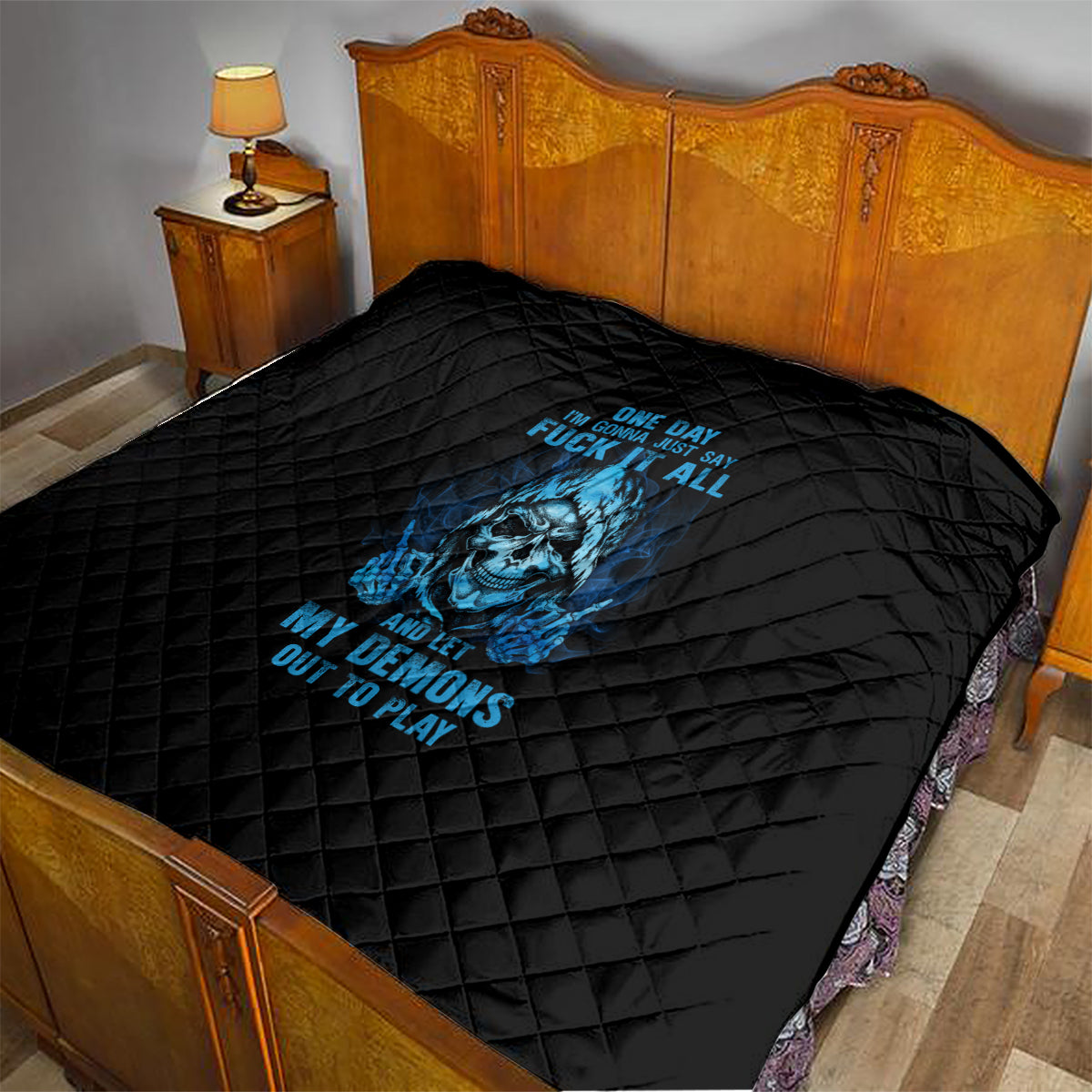 My Demons Out To Play Skull Quilt - Wonder Print Shop