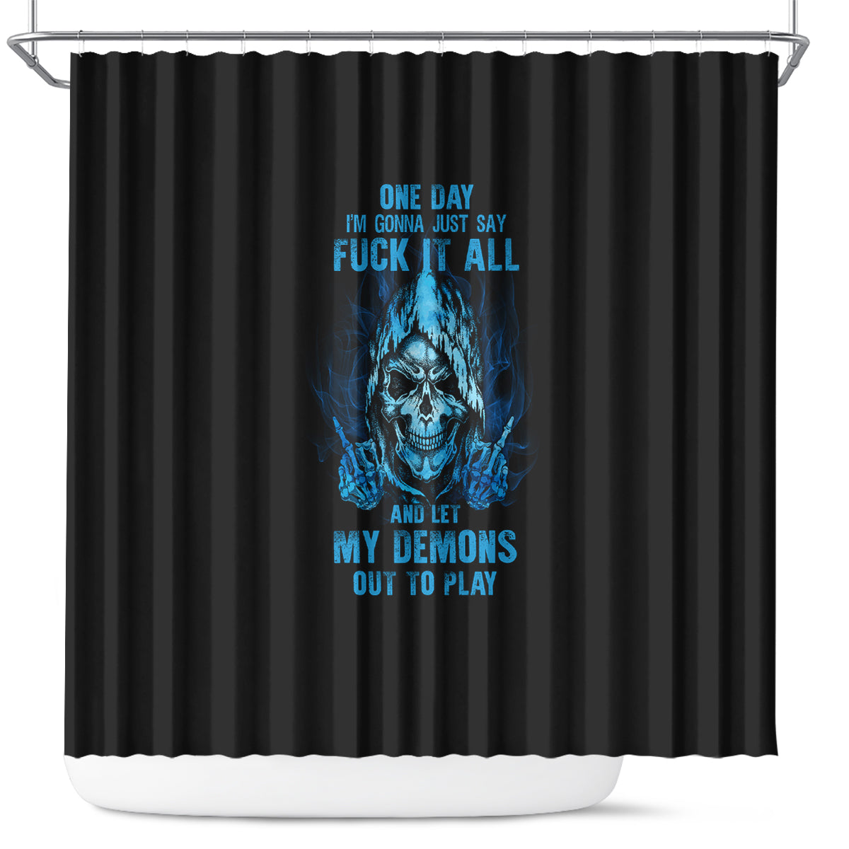 my-demons-out-to-play-skull-shower-curtain