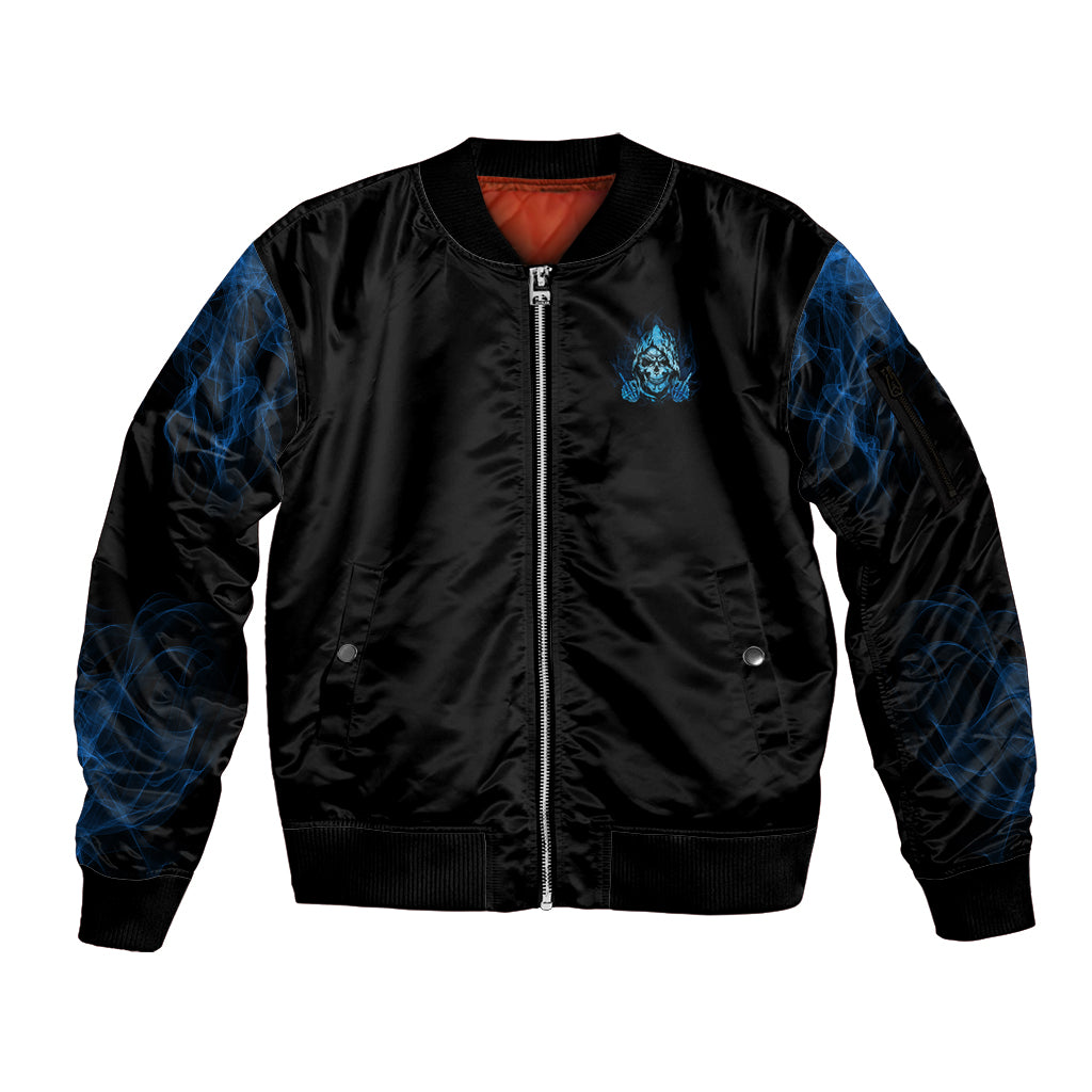 My Demons Out To Play Skull Sleeve Zip Bomber Jacket - Wonder Print Shop
