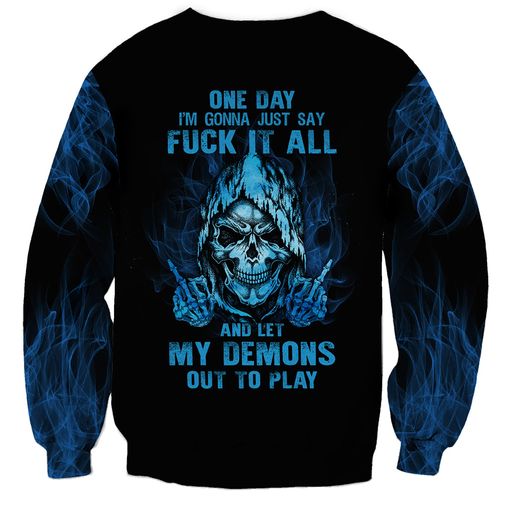 My Demons Out To Play Skull Sweatshirt - Wonder Print Shop