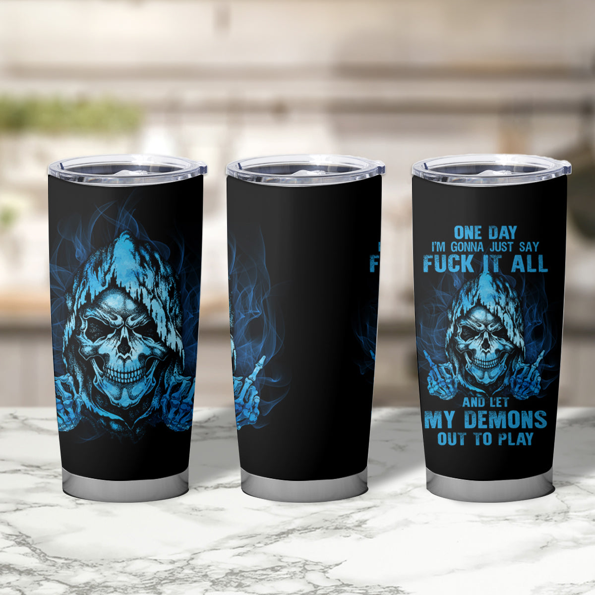 My Demons Out To Play Skull Tumbler Cup - Wonder Print Shop