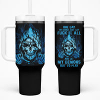 My Demons Out To Play Skull Tumbler With Handle - Wonder Print Shop