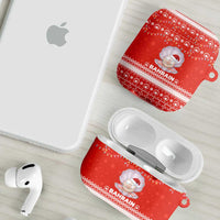 Bahrain Christmas AirPods Case with Pearl Shell Design Red Snowflake Pattern and Holiday Lights - Wonder Print Shop