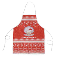 Bahrain Christmas Apron with Pearl Shell Design Red Snowflake Pattern and Holiday Lights - Wonder Print Shop