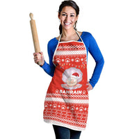 Bahrain Christmas Apron with Pearl Shell Design Red Snowflake Pattern and Holiday Lights - Wonder Print Shop