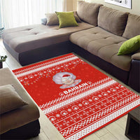 Bahrain Christmas Area Rug with Pearl Shell Design Red Snowflake Pattern and Holiday Lights - Wonder Print Shop