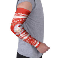 Bahrain Christmas Arm Sleeves with Pearl Shell Design Red Snowflake Pattern and Holiday Lights - Wonder Print Shop