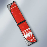 Bahrain Christmas Auto Sun Shade with Pearl Shell Design Red Snowflake Pattern and Holiday Lights - Wonder Print Shop