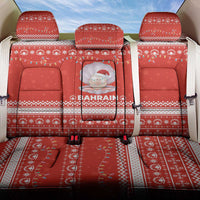 Bahrain Christmas Back Car Seat Cover with Pearl Shell Design Red Snowflake Pattern and Holiday Lights - Wonder Print Shop