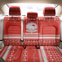 Bahrain Christmas Back Car Seat Cover with Pearl Shell Design Red Snowflake Pattern and Holiday Lights - Wonder Print Shop