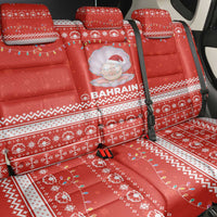 Bahrain Christmas Back Car Seat Cover with Pearl Shell Design Red Snowflake Pattern and Holiday Lights - Wonder Print Shop