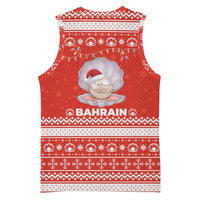 Bahrain Christmas Basketball Jersey with Pearl Shell Design Red Snowflake Pattern and Holiday Lights - Wonder Print Shop