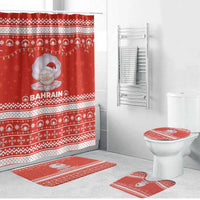 Bahrain Christmas Bathroom Set with Pearl Shell Design Red Snowflake Pattern and Holiday Lights - Wonder Print Shop