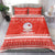 Bahrain Christmas Bedding Set with Pearl Shell Design Red Snowflake Pattern and Holiday Lights - Wonder Print Shop