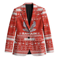 Bahrain Christmas Blazer with Pearl Shell Design Red Snowflake Pattern and Holiday Lights - Wonder Print Shop